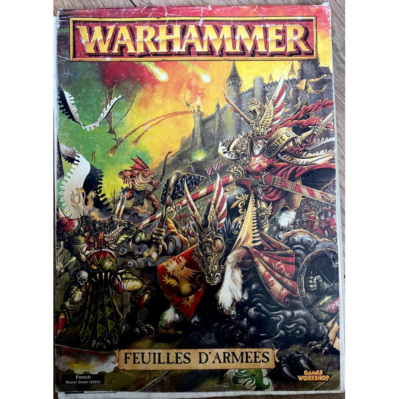 Feuilles d'armees pour warhammer battle 4 eme edition