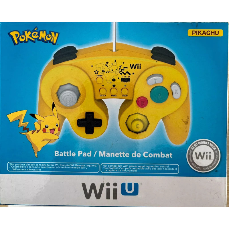 Manette de combat Pikachu de la marque Hori pour Wiiu
